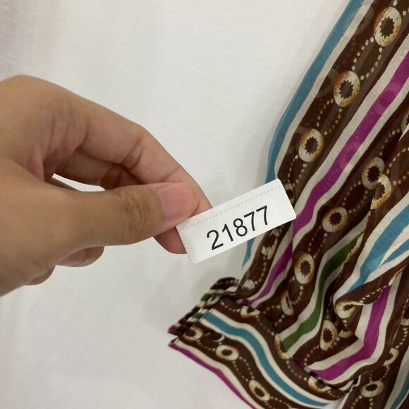 Silk Assets Diane Von Furstenberg 1X Artsy Colorful Retro Pure Silk Button Down - Picture 9 of 12